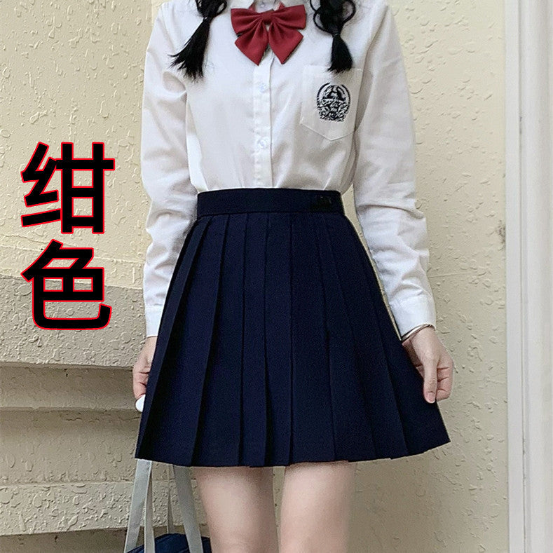 [Smoke ash] JK student suit jk genuine short skirt pleated skirt female college style sailor suit short sleeve basic version