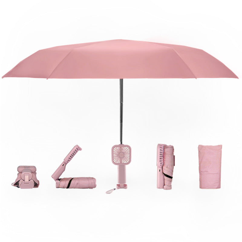 2022 new source manufacturer mini fan umbrella sunshade sunscreen anti-ultraviolet sun umbrella ultra-light folding umbrella