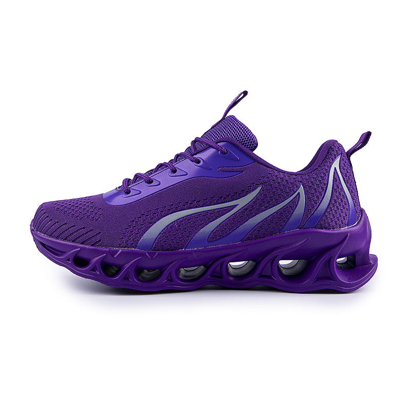 Sneakers Men's Shoes Cross-border Breathable Flyknit Sneakers Flame Fashion Trend Light Sole Running Shoes