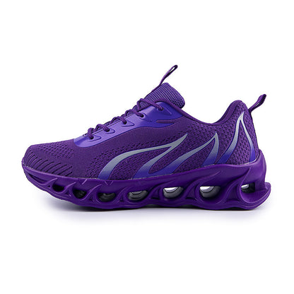 Men's Flame Print Flyknit Running Sneakers — Lightweight Fashion Shoes